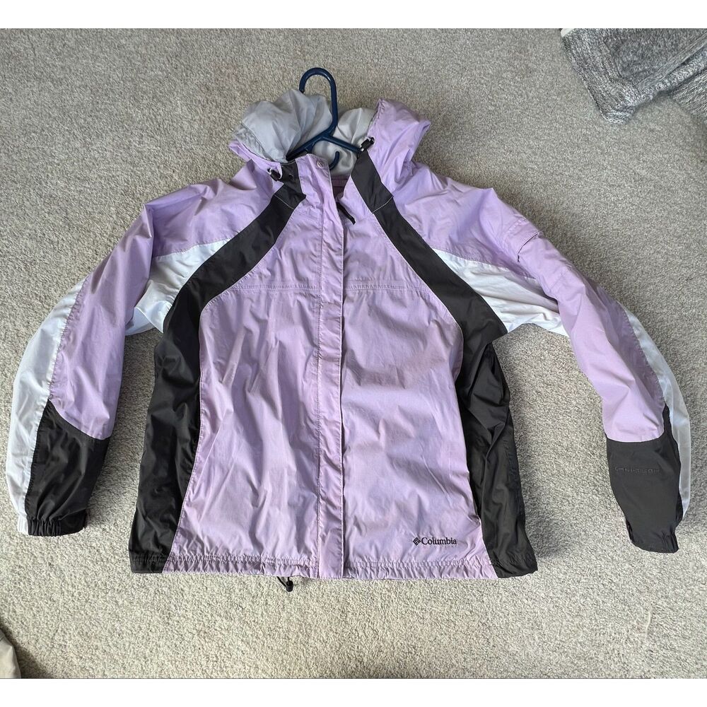 Columbia XL Raincoat Lightweight Chamarra Marca Contra Agua Morada